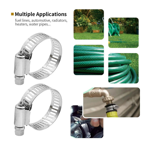 MDEOOSKY hose clamps, 25-pack, 304 stainless steel, adjustable worm-gear drive, for automotive fuel lines, 3/4–1-1/4 in