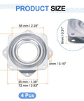 Three Inch Bar Stool Swivel Replacement Plate With 360 Degree Rotation Lazy Susan Turntable For Recliners And Tables Square Ball Bearing Base Mount Silver 72x72mm 8mm Thick, 72x72mm 4 pcs