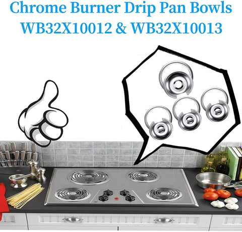Go To Chrome Burner Drip Pan Set 4 Pack For 6 Inch And 8 Inch Electric Stove Tops Installation Guide