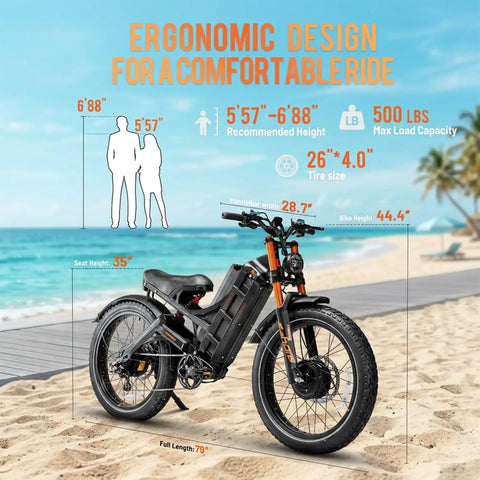 2026 Romeo Pro 3 Adult Electric Ebike With Dope Styling And Dual Motors That Kick 6000 Watts Of Raw Power Through A Heavy Duty Frame Loaded With 60 Volt 80 Ah Cells Sending You 250 Miles Smooth As Butter On Deep Blue Full Suspension Fat Tires with ergonomic design details.