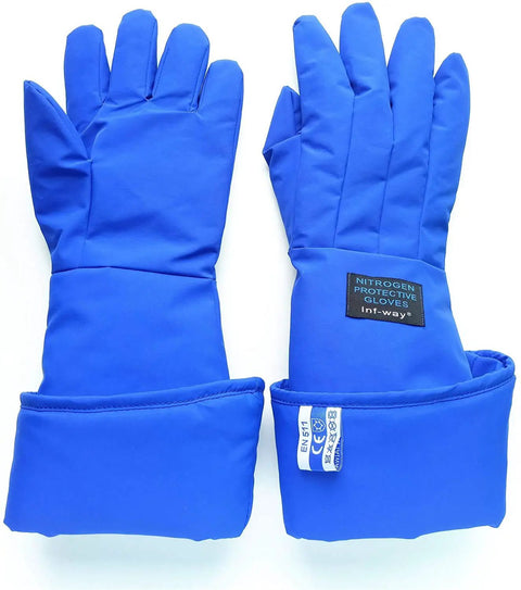 Elbow Length Cryogenic Gloves For Liquid Nitrogen Handling, Three Layer Protection With Nylon Taslan PTFE And Cotton