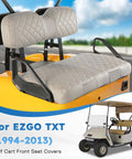 Ezgo Txt Front Seat Covers 1994-2013 Waterproof Vinyl Leather Replacement with Pockets Adjustable Buckle No Staples Needed Beige Golf Cart Accessories