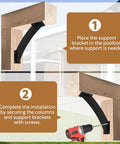 Set Of Eight Tough As Nails 45 Degree Angle Support Brackets For Wood Post And Beam Builds Welded Carbon Steel With Outdoor Ready Finish Hangs Steady On Decks Gazebos And Cabin Frames installation guide with wooden beams.