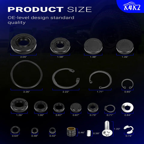 Seal Kit For ZT Series Transaxles 72994 Replacement Set Fits ZT 2800 3100 3400 Transaxles Including ZH ZJ ZK ZL ZM Models With O Ring Gasket Pack, parts sizes shown