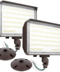 2 Pack 100W LED Flood Light With Knuckle Outdoor Dusk To Dawn Photocell 5000K 14000 Lumens ETL Waterproof AC100277V security light