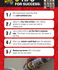 Instructions for using Flex Shot sealant; shown applying in a bathroom with tips for success in sealing wet areas.