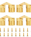 Hidden Brass Hinges 8mm 4 Pack With 16 Screws for Jewelry Boxes and Cabinets, Concealed Invisible 180 Degree Opening