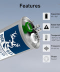Dual Run Capacitor 45 And 5 MFD 6 Percent Tolerance CBB65B For HVAC Systems with labeled terminals and Buck USA branding.
