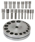 Disc Cutter Set Pro Grade 45 Steel Punch Tool With 17 Dies for Jewelry Making and Crafting, Metal Cutting Kit, Silvery Finish