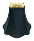 Black Fancy Square Bell Lamp Shade 5 X 12 X 9 Point 75 With Hand Tailored Silk Type Shantung Fabric And Softback Lining