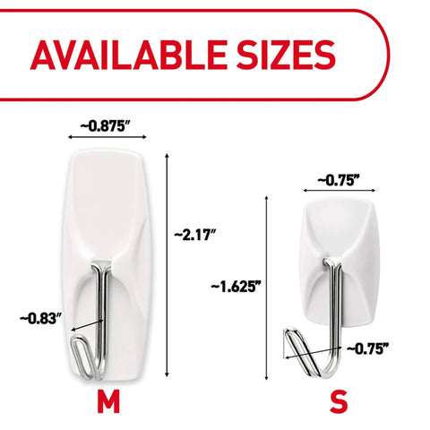 Super Solid Adhesive Wall Hooks In Bright White, Twenty Eight Metal Toggle Clips With Thirty Two Peel And Stick Strips For Damage Free Hanging No Drills Required For Renters Or Owners
