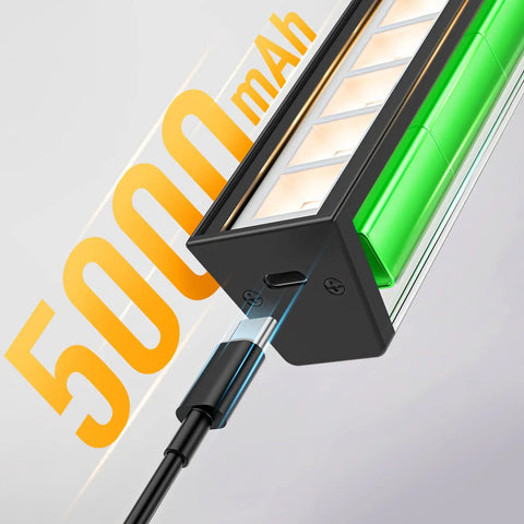 Close-up of 16 Inch Wall Mounted Picture Light With Slick Cct Dimming And Long Lasting Rechargeable Battery with charging port.