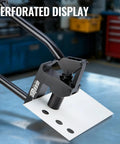 Heavy Duty Stud Punch Set perforating 20GA sheet metal for 7/8, 1-1/8, and 1-11/32 inch holes, showcasing lever punch action.