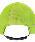 Back view of Safety Bump Cap Baseball Hat Style with removable HDPE shell and foam padding, short brim, reflective piping, breathable vents.