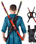 Dual Sword Back Holster For Katana With Adjustable Leather Frog Durable Dope Gear For Cosplay Anime Knights Belt Carrying