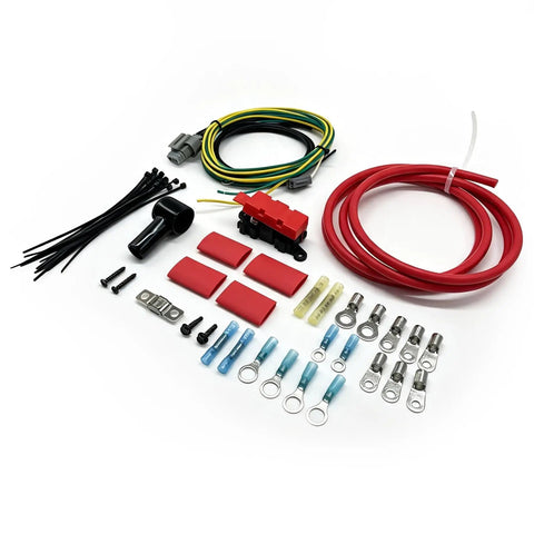 Heavy Duty Ford Alternator Stator Swap Wiring Harness Kit Upgrade Plug And Play Cable Conversion For 1984 Plus Models 1G To 2G 3G Electric Systems, components laid out including cables, connectors, and fuse.