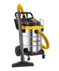 14 Gallon Wet And Dry Shop Vacuum With 65 Peak Horsepower Motor And Stainless Steel Tank Featuring Eighteen Accessories Plus Onboard Storage for cleanup.