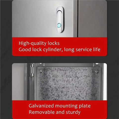 Rugged And Weatherproof Outdoor Electrical Enclosure Box With Stainless Steel Shell lock and galvanized mounting plate details