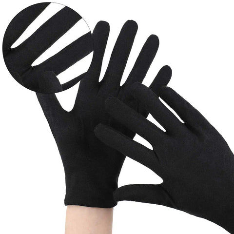 Stretchy Cotton Work Gloves 60 Pcs Reusable Mittens For Men And Women Dry Hand Art Handling Coin Jewelry Craft Durable Black Gloves For Precision Tasks