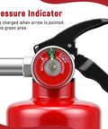 Pressure indicator on 2.5 Lb Abc Dry Powder Fire Extinguisher Rated 1A 10B C, showing safe charging levels.
