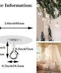 Detail image of Heavy Duty Peel And Stick Ceiling Hooks Two Pack showing size dimensions and use for home storage decor.