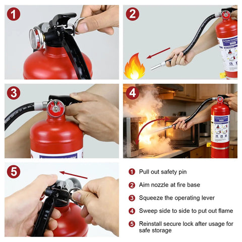 Heavy Duty Two Pack Five Pound Abc Dry Chemical Fire Extinguisher Built Tough For Home Office Truck Boat And Trailer Multi Class Safety Gear Ready When You Need It Most