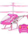Pink RC Helicopter For Kids And Beginners 2.4GHz 3.5 Channel Indoor Flight Toy With LED Lights and remote control