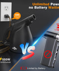 High Power Electric Air Duster For Keyboard And Laptop Cleanup 110000 RPM Blower That Replaces Canned Air Jet Black vs Battery