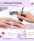 Pat Pat Gel Polish Palette Kit With 9 Colors No Wipe Blooming Gels 3D Flower Mold Sponges And Sculpting Gel in use for nail art