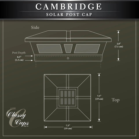 Diagram of Solar Post Cap Light For 5x5 To 6x6 Posts Black Aluminum Auto On Off Weatherproof