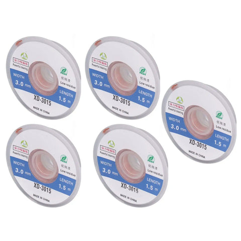 5 Pcs Desoldering Wick Solder Braid For PCB Repair And BGA Components, copper wicks 3mm width, 1.5m length