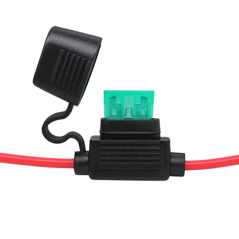 Grab This Heavy Duty Waterproof Inline Fuse Holder Featuring 10 Gauge Tinned Copper Wire That Plays Nice With ATO ATC Blades And Crushes Harsh Marine Or Truck Rigs Effortlessly. Close-up of fuse holder and wire.
