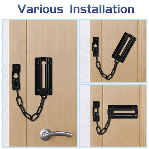Heavy Duty Stainless Steel Door Lock Set 2 Pack With Thickened Chain Latches for various interior door installations.