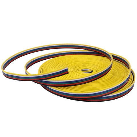 6 Pin 22 AWG RGBWW LED Strip Wire Extension Cable 33 Feet 10 Meters Flexible PVC Jacket Copper Strands For 3528 5050 RGBCCT LED Strip Lights