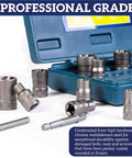 Bolt Extractor Kit Round Bolt Remover Set for Damaged Bolts and Screws displayed with a case open showing sockets and tools.