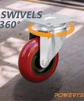 3 Inch Swivel Caster Wheels Set Of 4 With Heavy Duty Plate Casters And Polyurethane Tires 640 Lb Total Capacity shown installed
