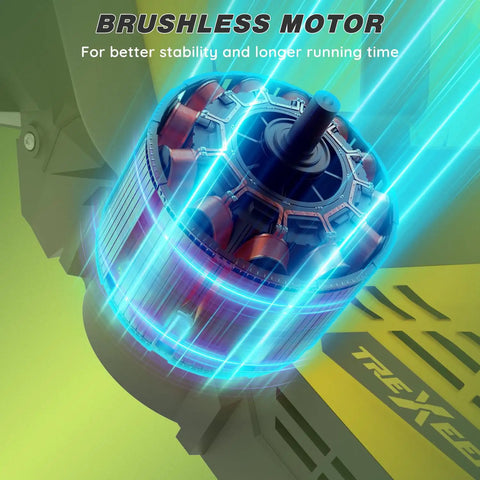 Internal view of brushless motor in Cordless Hedge Trimmer With 20V Battery, 22 Inch Dual Action Blade, 1600 RPM, Safety Lock