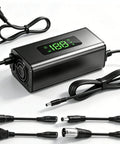 54.6V 2A Electric Scooter Charger With LED Display For Hoverboards And 48V Lithium Batteries, Universal Ebike Charger With Five Connectors, Compatible With Ninebot Kugoo And Other Brands, Real Time Charge Progress Monitor