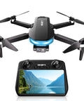 GPS Drone With EIS 2K Camera And 7.22 Inch Remote Screen FPV RC Drones With AI Track Night Shot Auto Return Follow Me Long Range