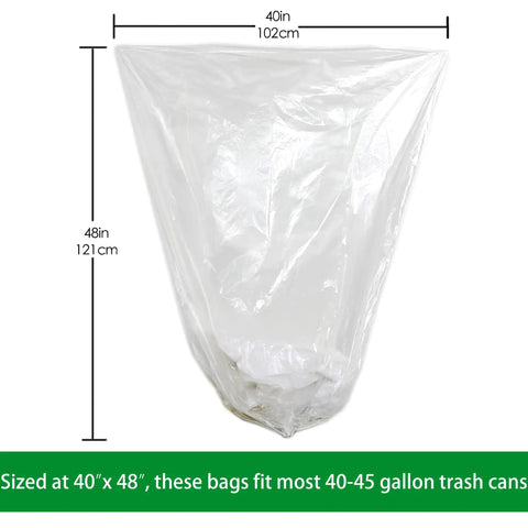 Heavy Duty 40 45 Gallon Trash Bags With Clear Scent Free Build Featuring No Nonsense Tear Resistant Polyethylene and Star Seal Bottom