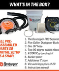 Dustopper Turbo Bagger Upgrade Kit For Fein Turbo I And II Dust Collection System includes bucket, hoses, separators, and accessories.