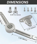Soft Close Cabinet Hinges 2 Pack Zinc Alloy Lid Support Stays with dimensions and accessories for assembly.
