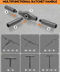 42 In 1 Magnetic Screwdriver Kit With Ratchet T Handle And Full Multi Bit Set For Home Computer Bicycle Furniture And DIY Projects