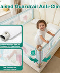 Child next to bed rail for toddlers and kids twin to Cal King mattresses with swing down guard blue dinosaur 3 sides for Cal King