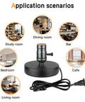 Vintage Metal Table Lamp Base Only Without Shade With Edison Style Exposed Bulb Support E26 E27 Short Desk Lamp application scenarios