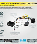 Plug And Play Double DIN Radio Installation Dash Kit For 2007 To 2012 BMW 3 Series With Auto Climate Control And Fiber Optic Amplified System Keeps Steering Wheel Controls And Factory Harness Intact For A Smooth No Hassle Aftermarket Stereo Upgrade components layout