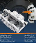 Two Pack Front Disc Brake Caliper Assembly With Bracket For Chevy Avalanche Silverado 1500 showing pistons and specifications