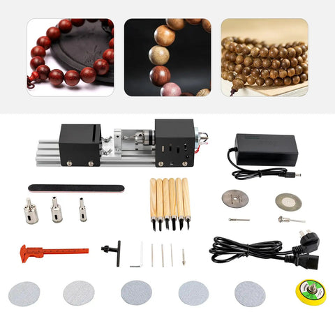 Mini Lathe Beads Polisher With Aluminum Alloy Body Offers 7 Speed Settings Up To 8000Rpm for woodworking tools and accessories.