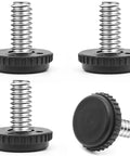 Built Tough Adjustable Furniture Leveler Feet Crafted From Rust Resistant 304 Stainless Steel from various angles with non-slip pads.