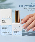 3D Raindrop Gel Polish With Ultra Gloss Wet Look Top Coat For Lifelike Dew Drops And Embossed Nail Art bottle and nail art